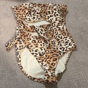 NWT aerie Leopard Print One-Piece Swimsuit